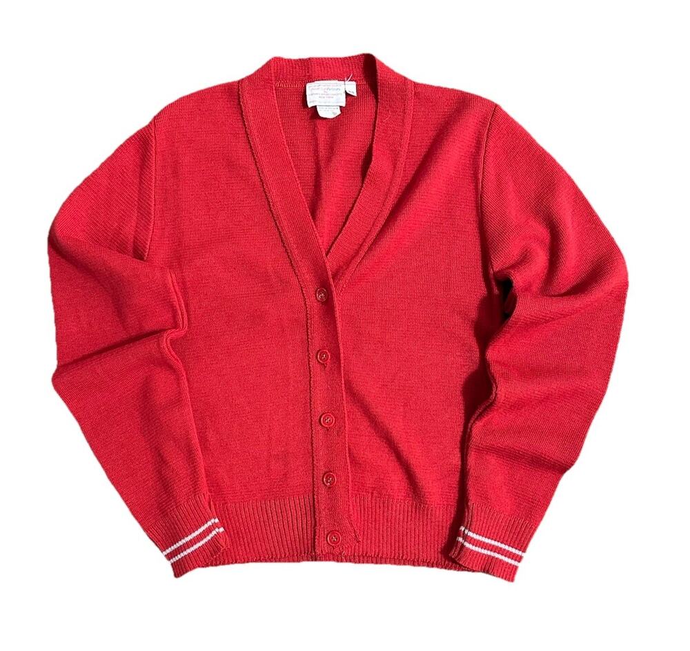 Vintage American Airlines Cardigan Sweater Size XS Womens Red Button Up 70s 80s